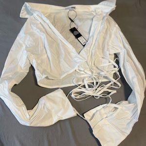 White wrap around top